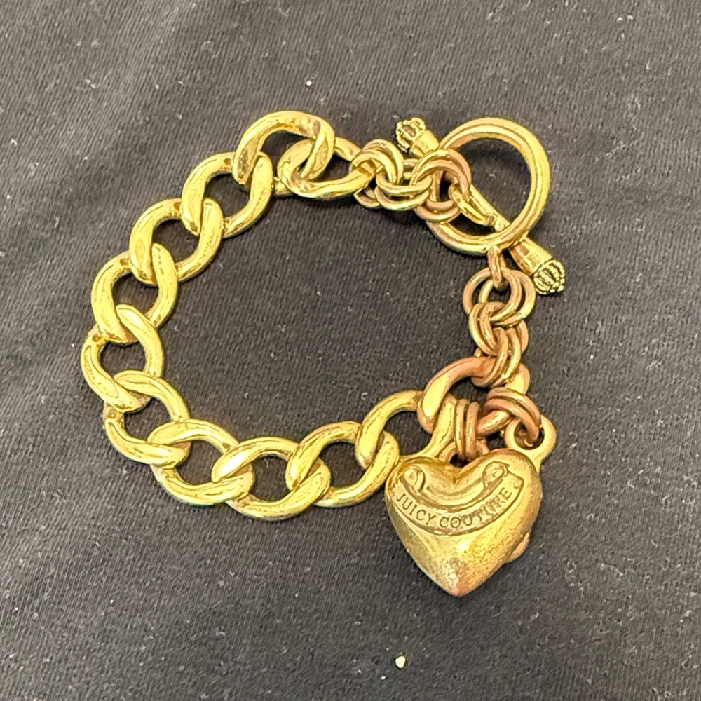 Juicy Couture Gold Heart Charm Bracelet